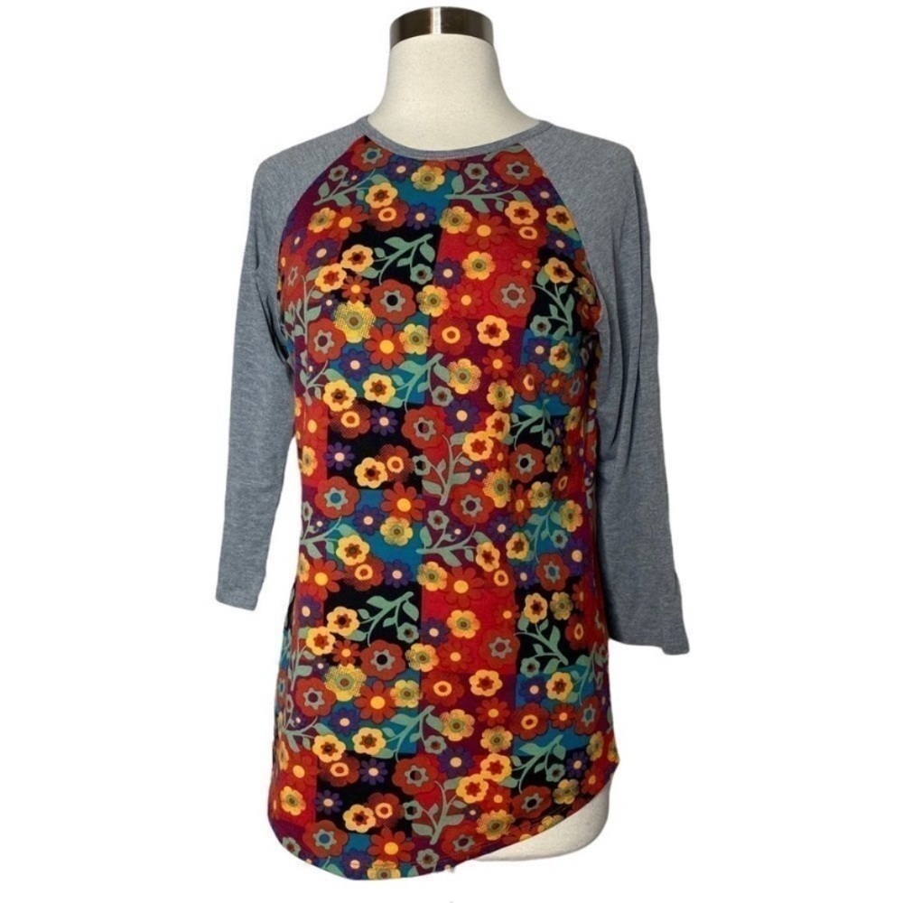 LuLaRoe Randy Top with Floral Front Panel XS